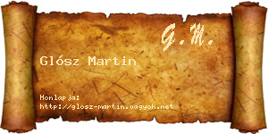 Glósz Martin névjegykártya